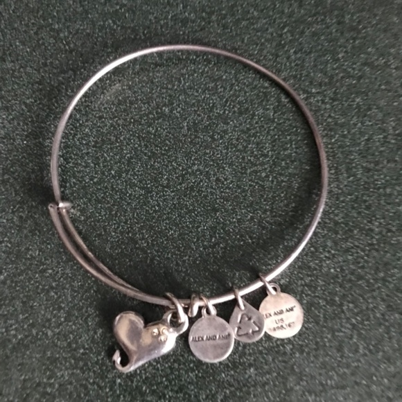 Alex and Ani Expandable Wire Bracelet Heart Charm - Picture 8 of 12
